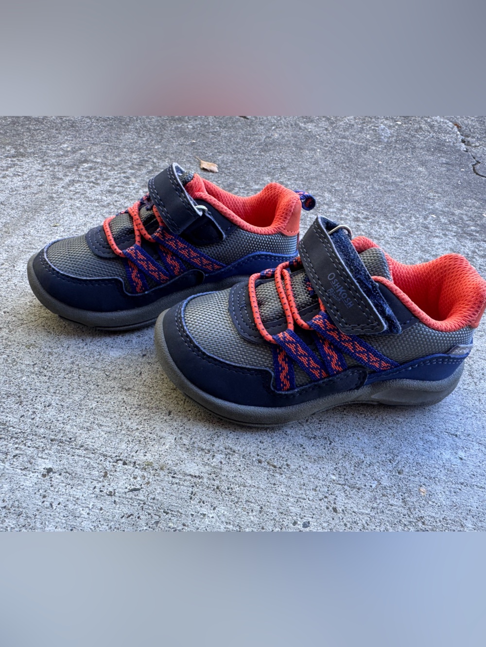 OshKosh B'gosh Navy and Coral Toddler Athletic Sneakers